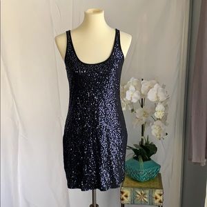 Express navy sequins tank dress size S